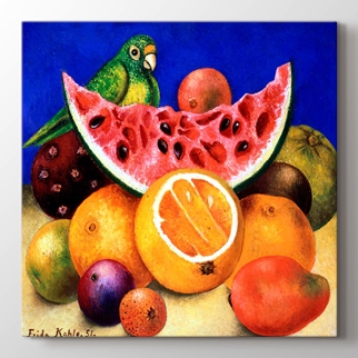 Still Life With Parrot and Fruit görseli.