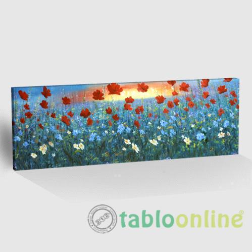 GÜN BATIMINDA GELİNCİKLER  CANVAS TABLO